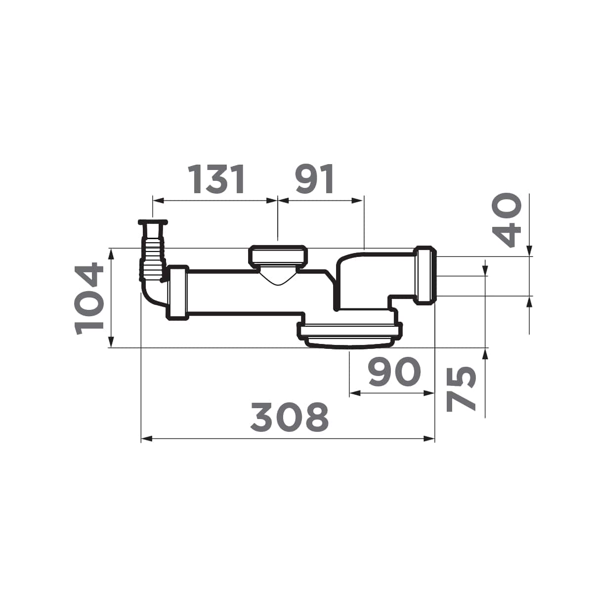 картинка 4996119 Компактный сифон с гидрозатвором Omoikiri S-01 от PlazaTech