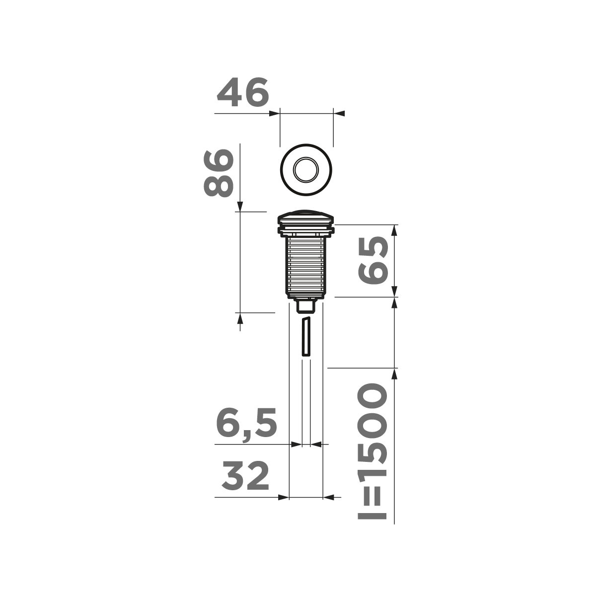 картинка 4996041 Пневматическая кнопка для измельчителя Omoikiri SW-01-GM от PlazaTech