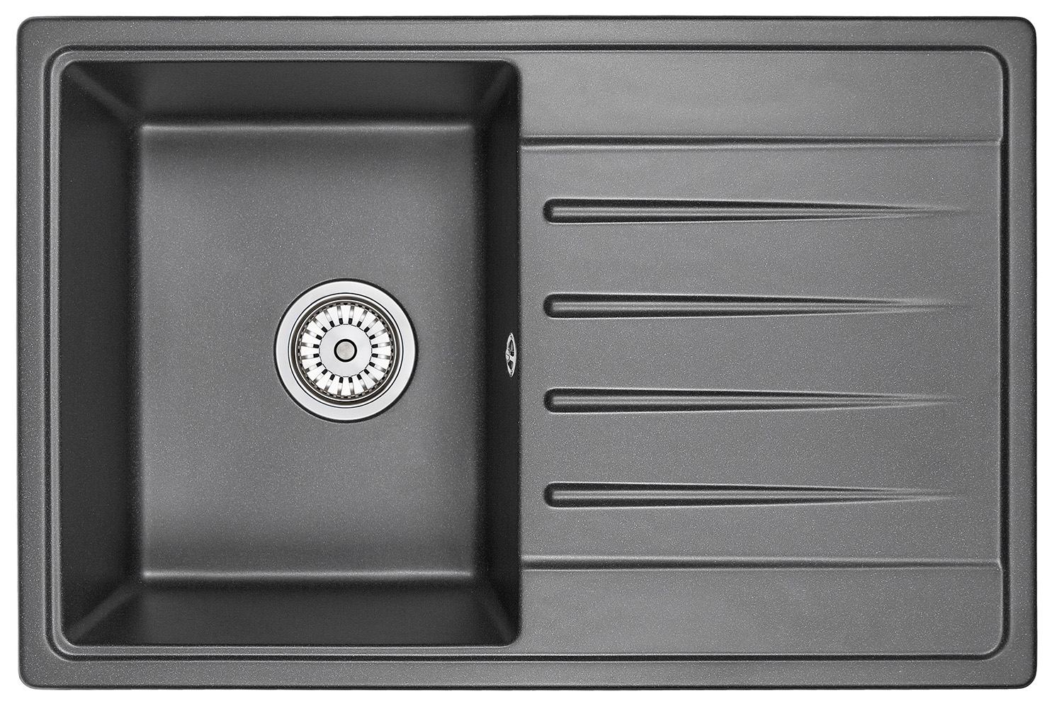 картинка 7602, ЧЁРНЫЙ, кухонная мойка, СтандАРТ кварц от PlazaTech