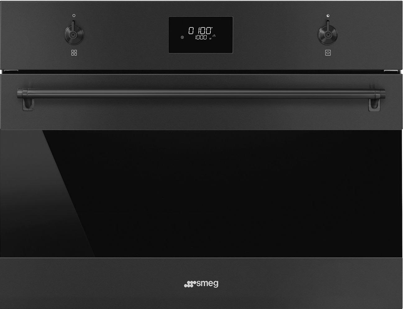 картинка SMEG SO4301M0N Микроволновая печь, 60 см, высота 45 см, цвет чёрный матовый от PlazaTech