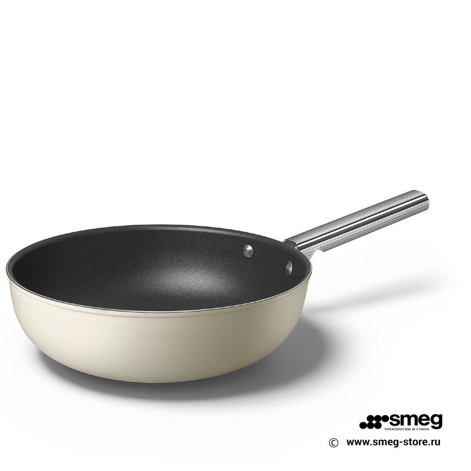 картинка SMEG CKFW3001CRM Сковорода Wok 30 см, кремовая от PlazaTech