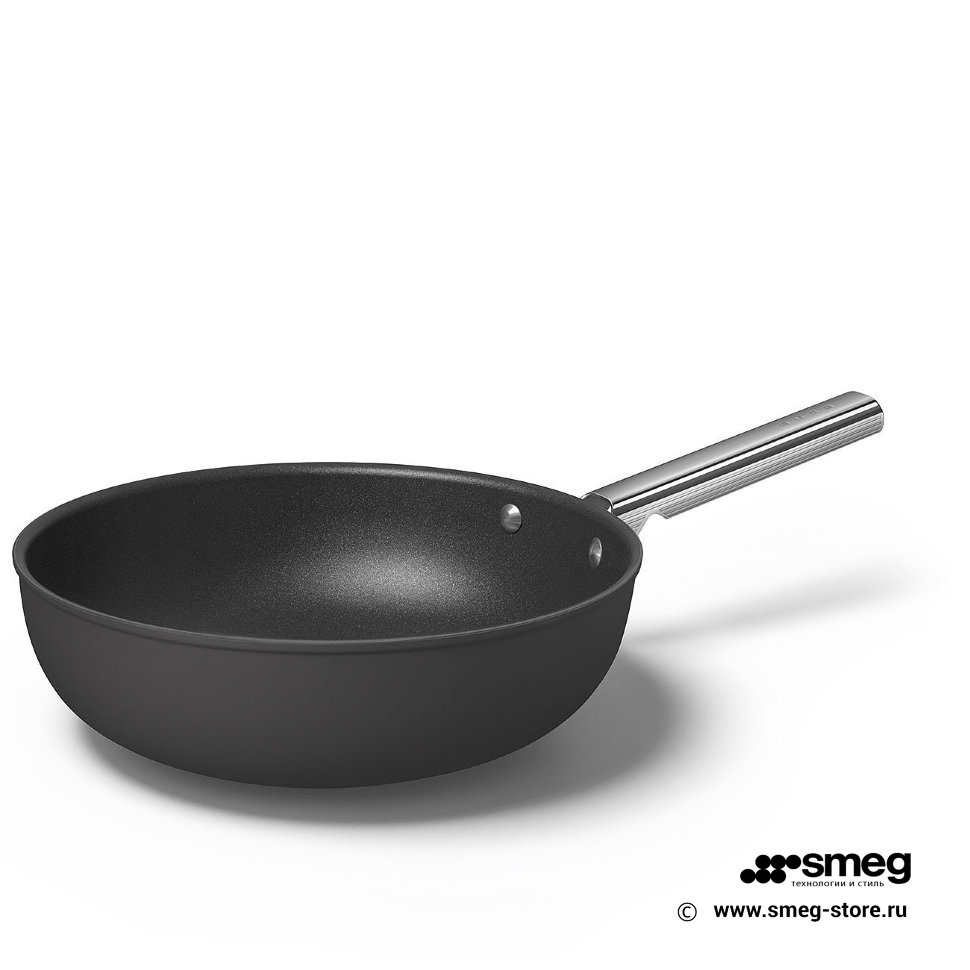 картинка SMEG CKFW3001BLM Сковорода Wok 30 см, черная от PlazaTech