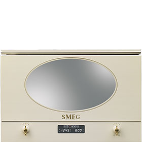 картинка SMEG MP822PO Встраиваемая микроволновая печь, 60 см, высота 38 см, 6 функций, цвет кремовый, фурнитура латунная. от PlazaTech