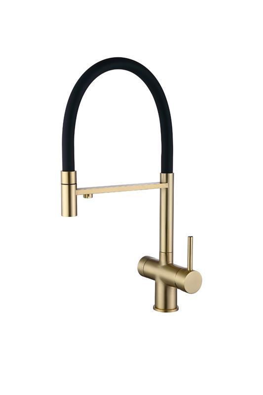 картинка ЕС - 7024 PVD Golden, смеситель кухонный от PlazaTech