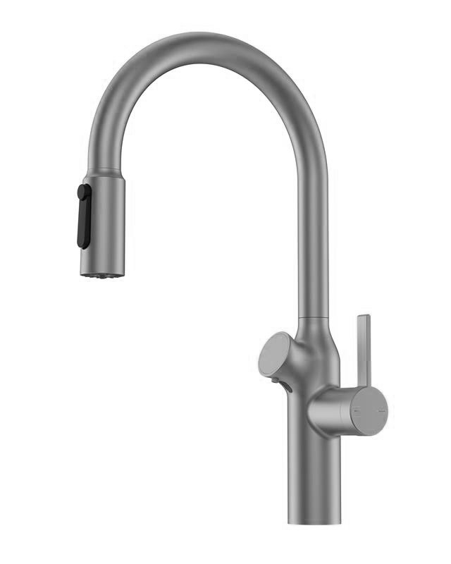 картинка OL - 8018 Satin, смеситель кухонный с дозатором от PlazaTech